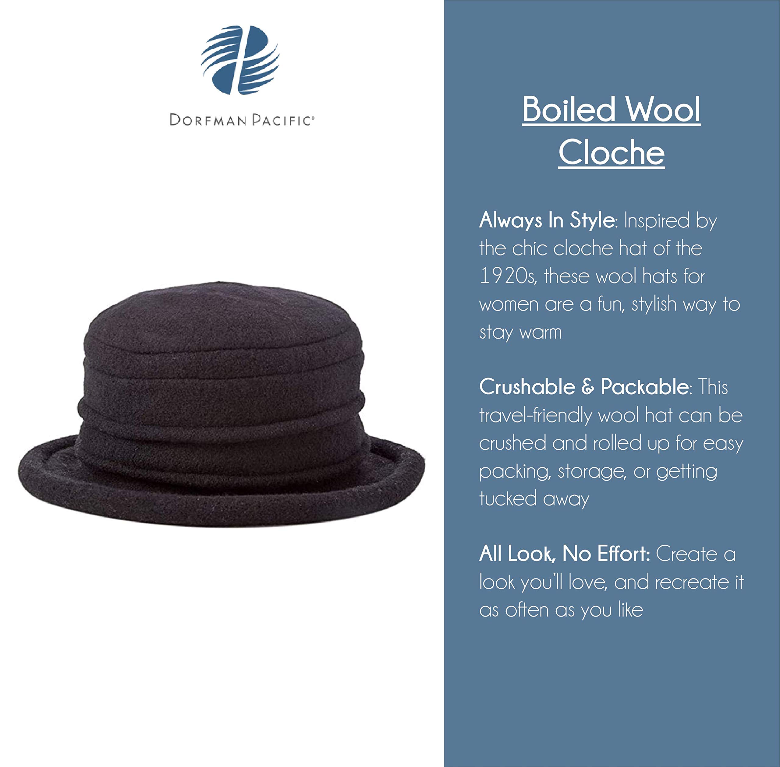 Scala Collezione Women's Boiled 100% Wool Cloche Hat - Image 5