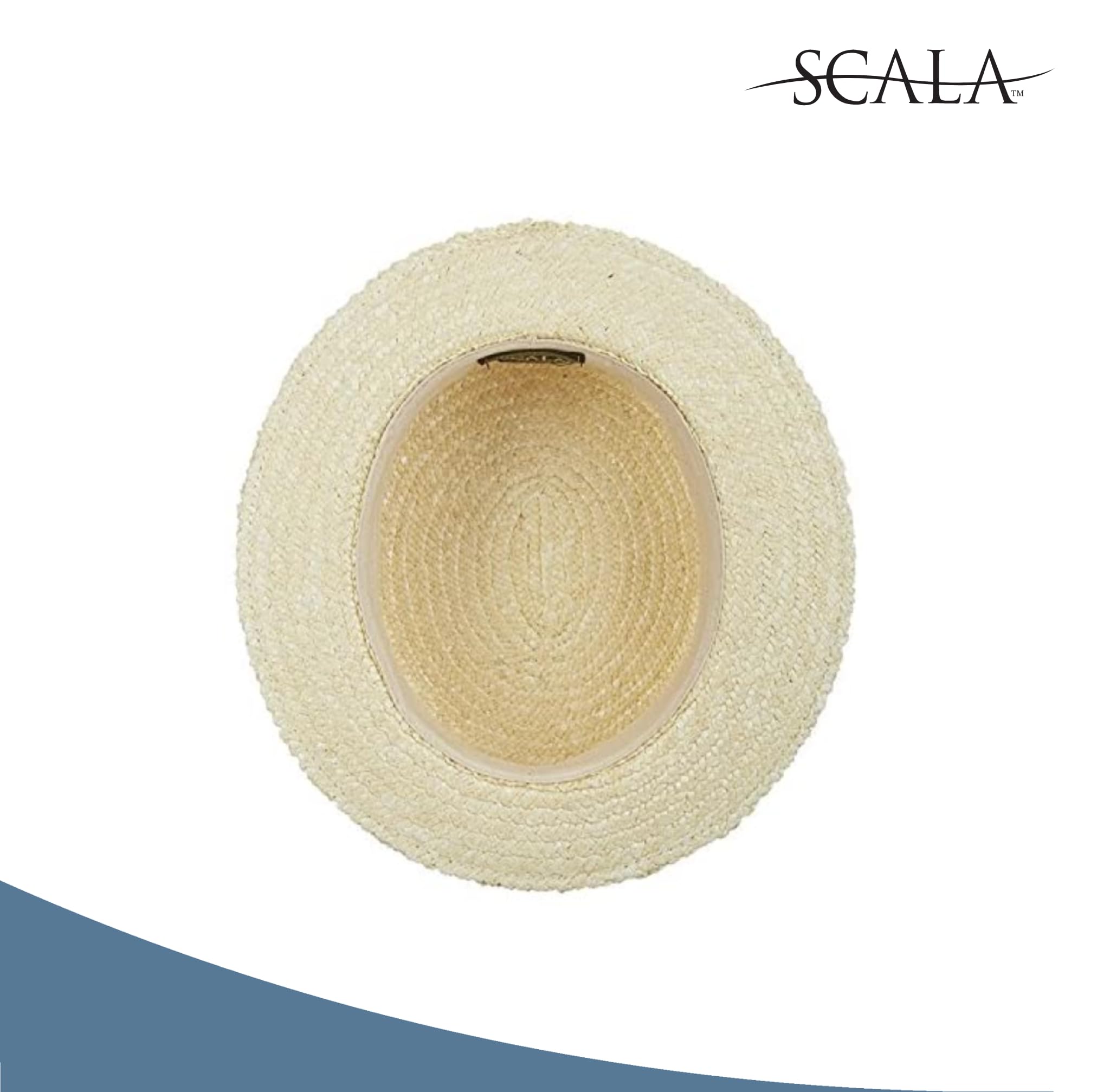 Scala Men's Dress Straw 1 Piece 10/11Mm Laichow Braid Boater Hat - Image 4