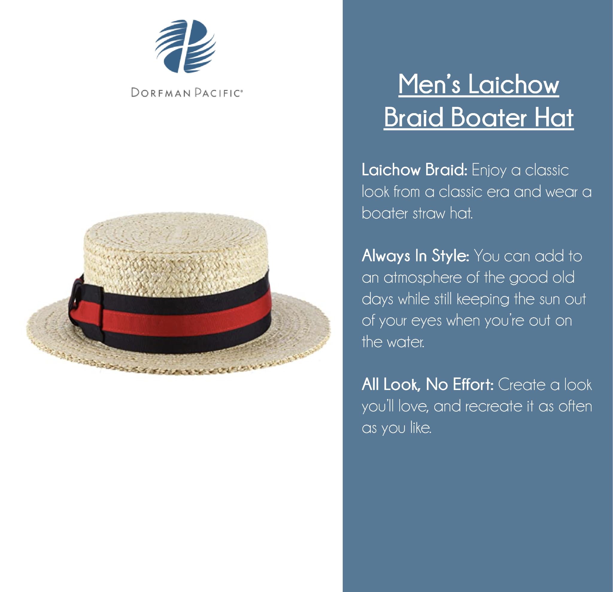 Scala Men's Dress Straw 1 Piece 10/11Mm Laichow Braid Boater Hat - Image 5