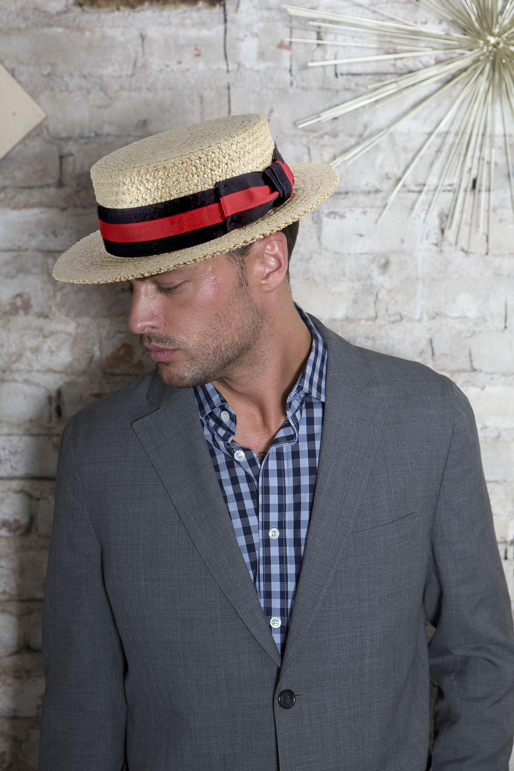 Scala Men's Dress Straw 1 Piece 10/11Mm Laichow Braid Boater Hat - Image 6
