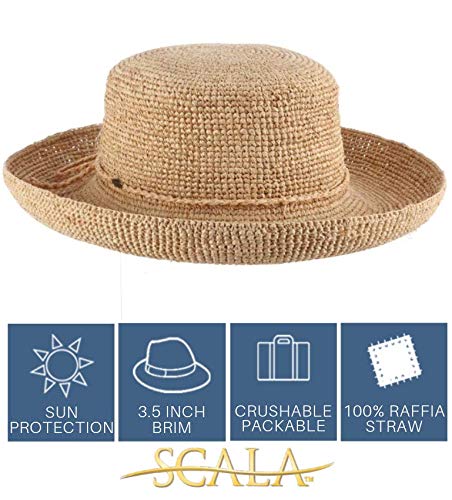 Scala Women's Crocheted Packable Raffia Hat - Image 5