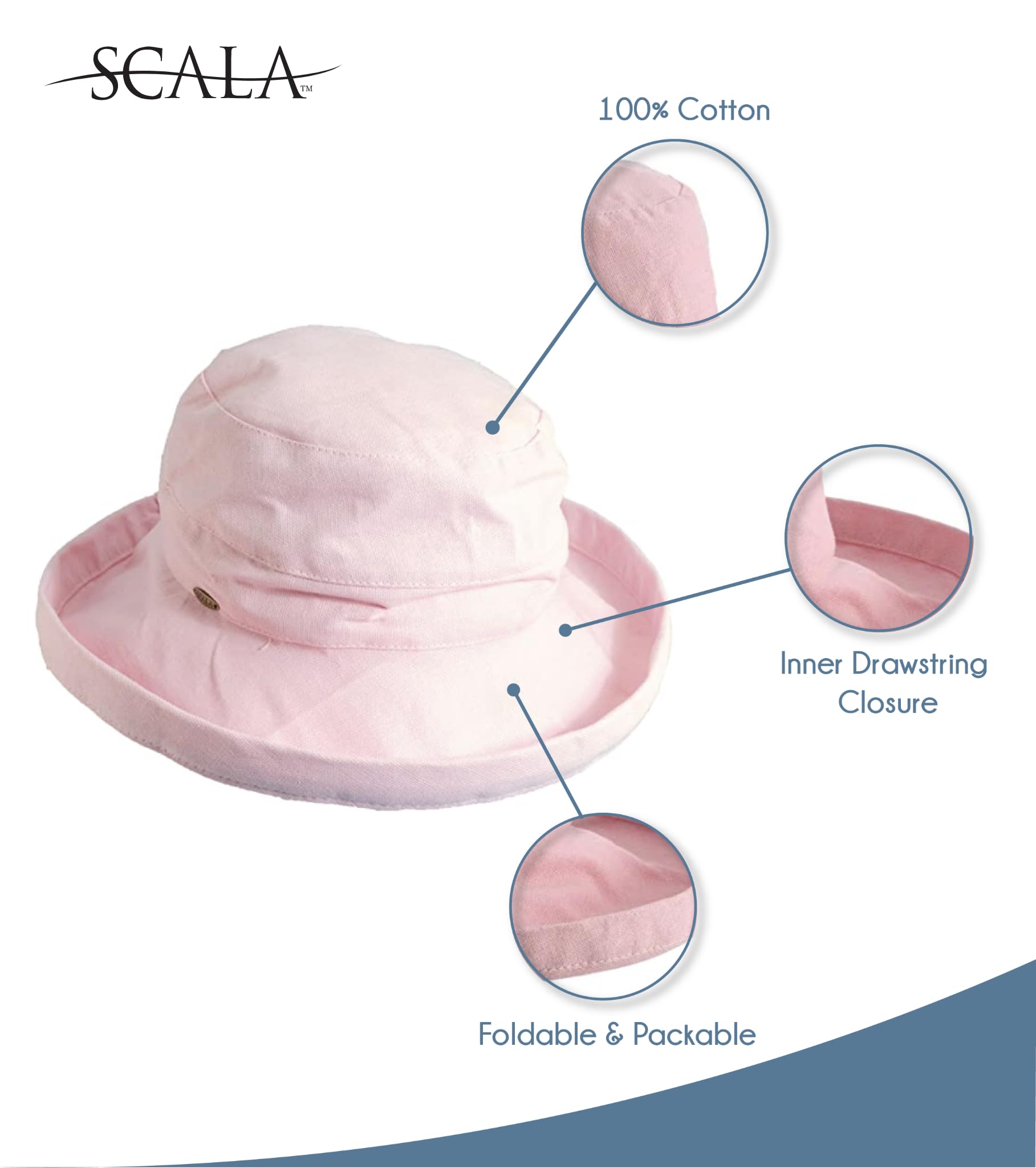 Scala Women's Medium Brim Cotton Hat - Image 3