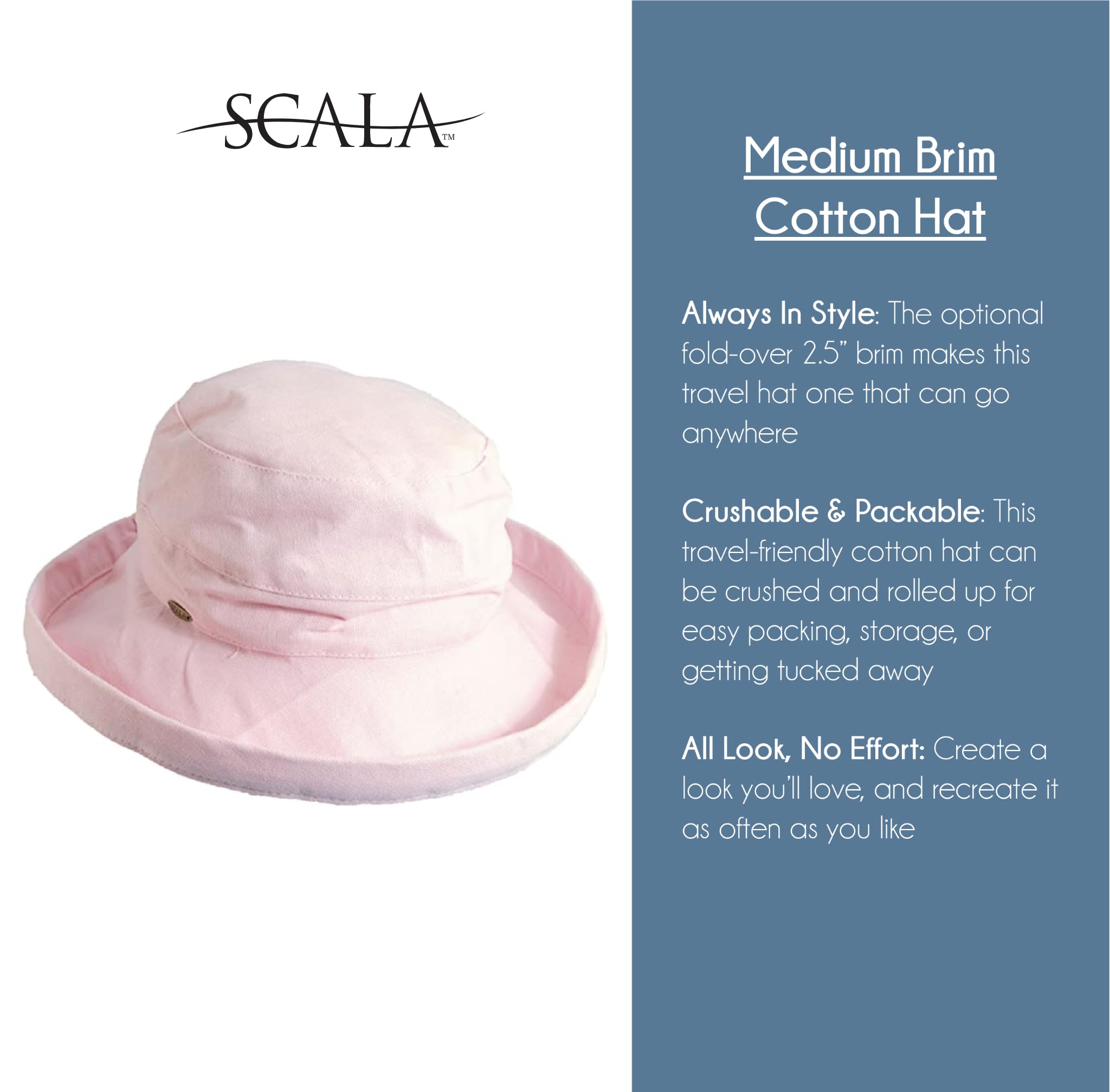 Scala Women's Medium Brim Cotton Hat - Image 5