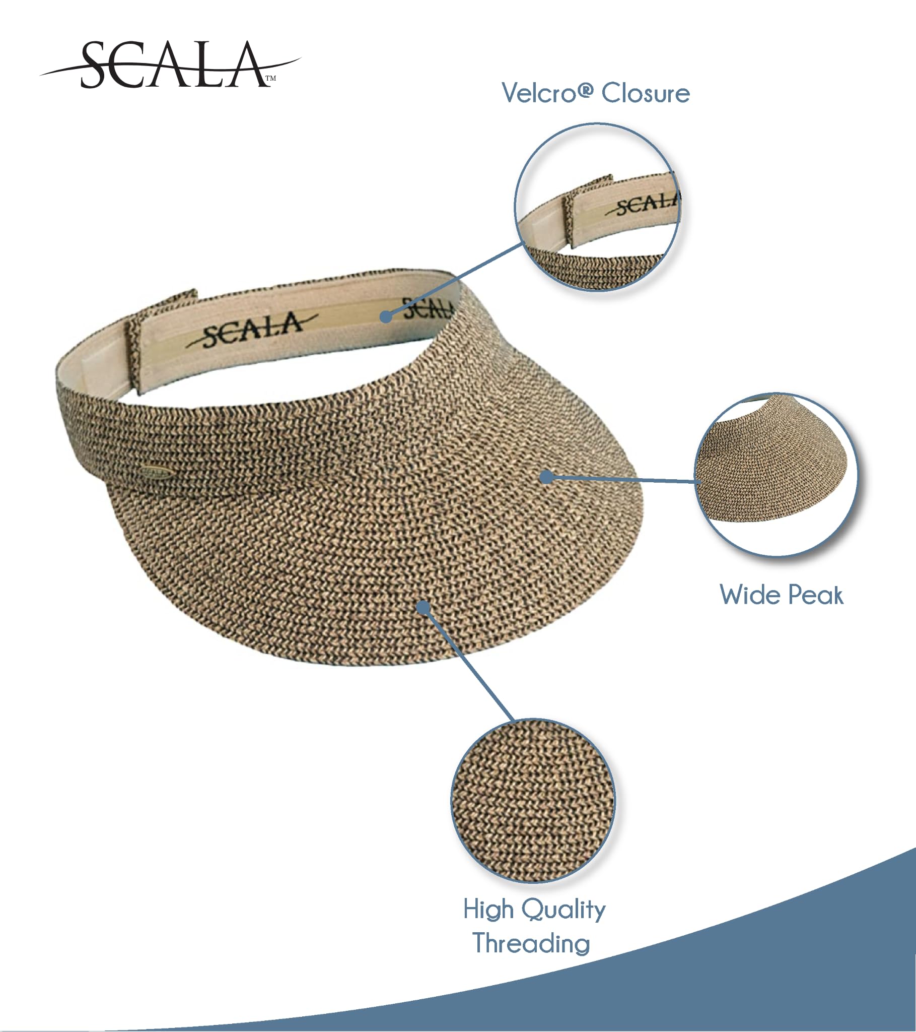 Scala Women's Paper Braid Visor - Image 3