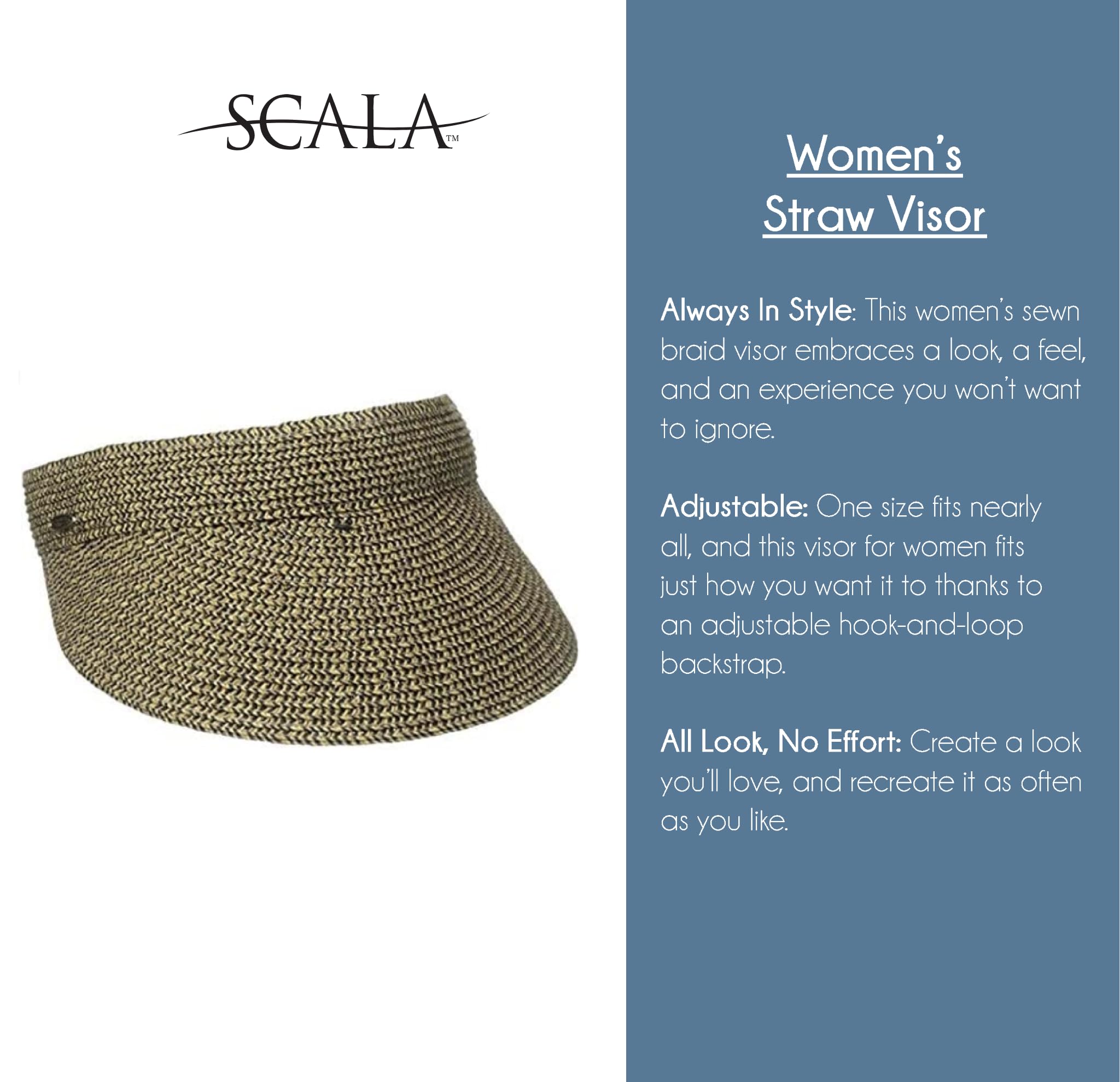 Scala Women's Paper Braid Visor - Image 5