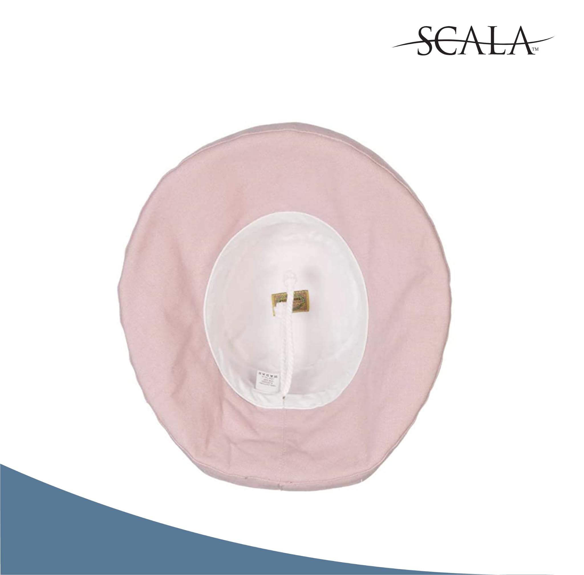 Scala womens Cotton Big Brim Hat With Inner Drawstring & Upf 50+ Rating - Image 3