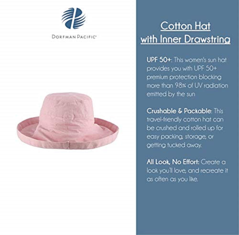Scala womens Cotton Big Brim Hat With Inner Drawstring & Upf 50+ Rating - Image 4
