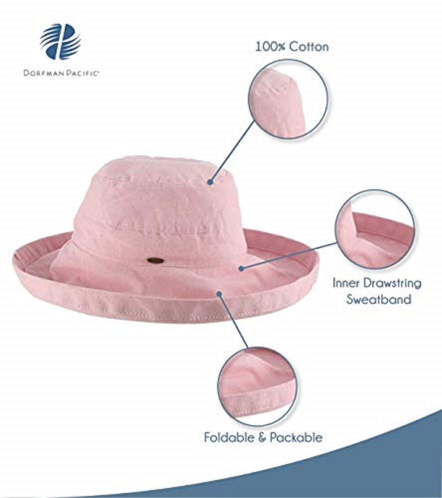 Scala womens Cotton Big Brim Hat With Inner Drawstring & Upf 50+ Rating - Image 5